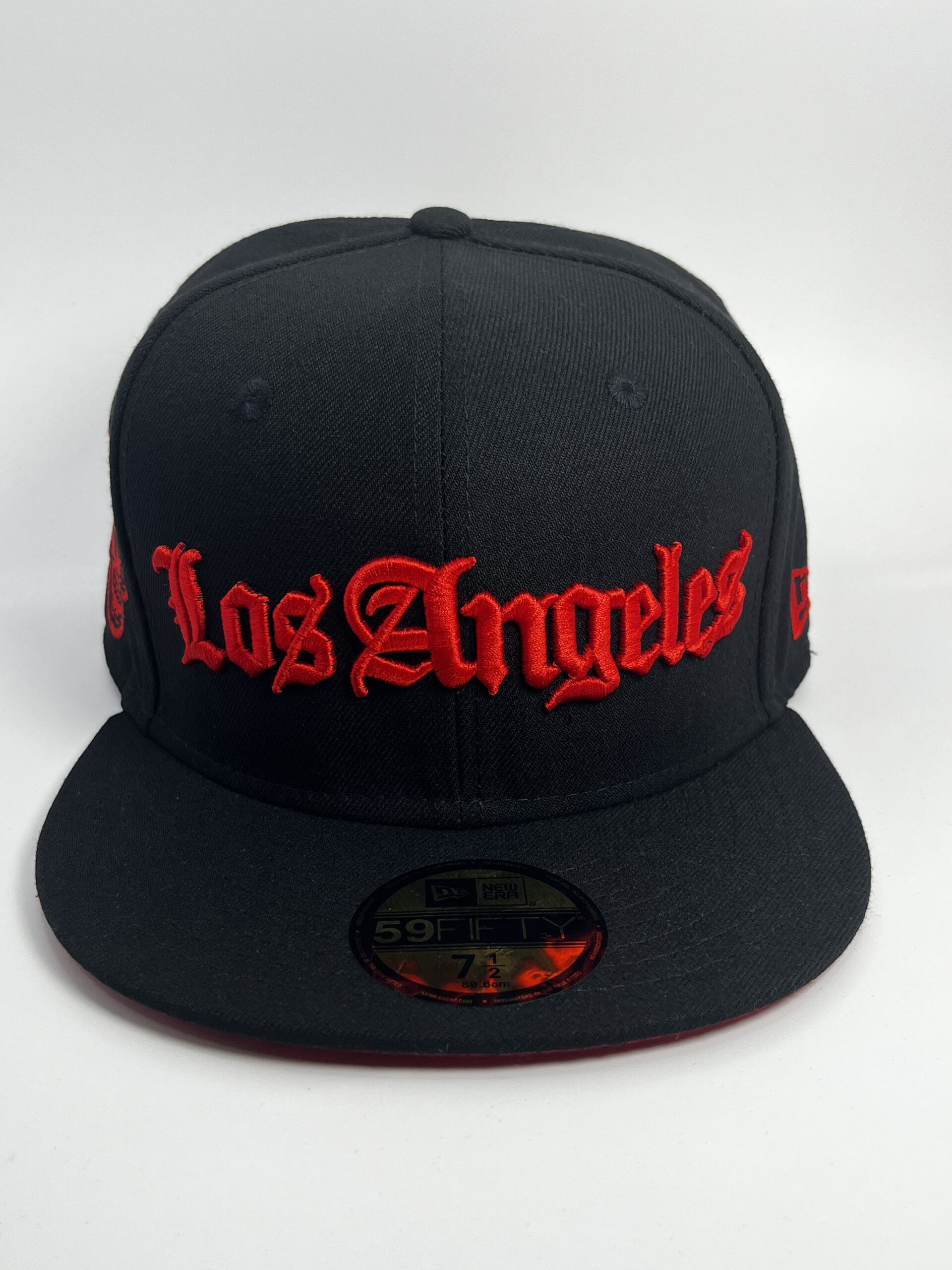 Gorra New Era 59FIFTY Los Angeles Dodgers Negra Roja Calavera Talla 7 1/2 - Image 2