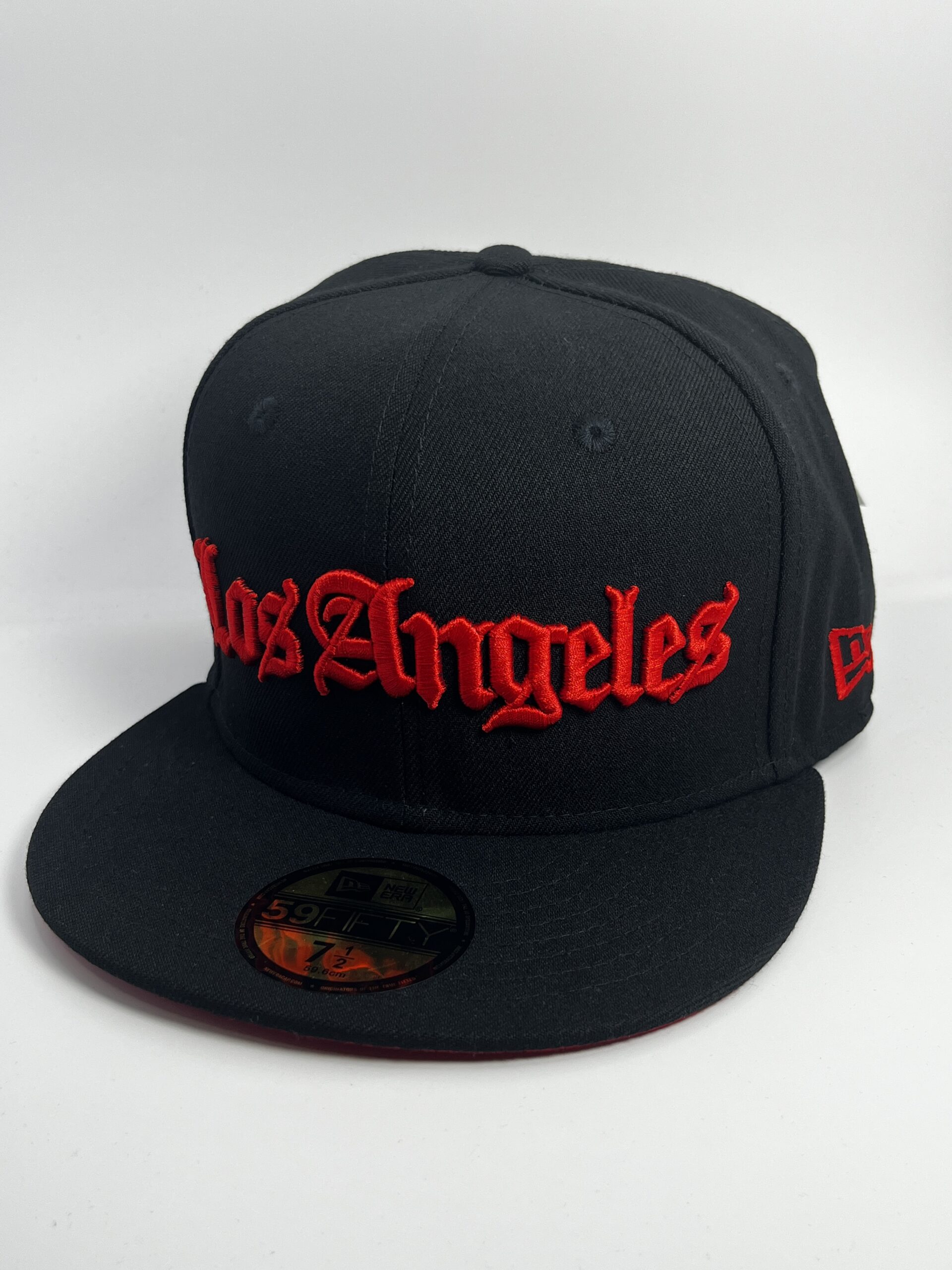 Gorra New Era 59FIFTY Los Angeles Dodgers Negra Roja Calavera Talla 7 1/2 - Image 3