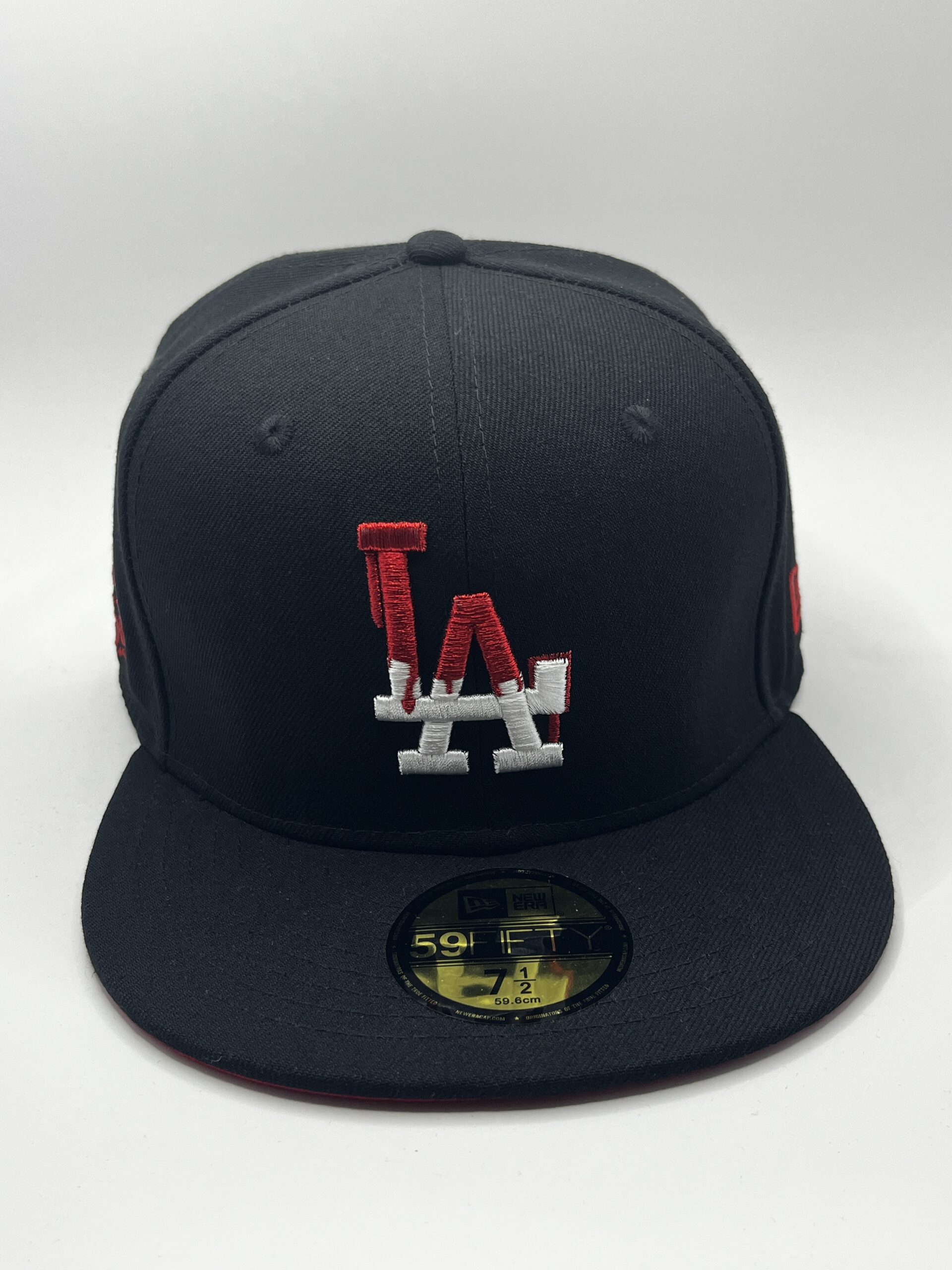 New Era 59FIFTY Los Angeles Dodgers Negra LA Drip Roja Talla 7 1/2 - Image 2